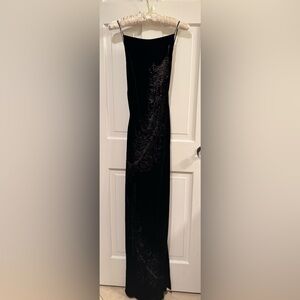 BCBGMaxAzria Black Maxi Dress with Subtle Embellishment